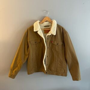 Levis khaki jacket. Sherpa interior. Worn once.